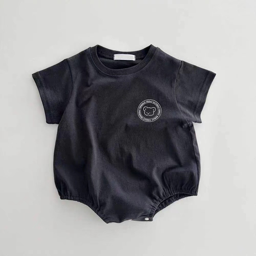 Bamboo Bodysuit Baby - ชุดหมีการ์ตูนฤดูร้อน HY23087 ชุดบอดี้สูทเด็กทารกทรงสามเหลี่ยมบาง แขนสั้น ชุดคลานสำหรับเด็กแรกเกิด เสื้อผ้าเด็ก