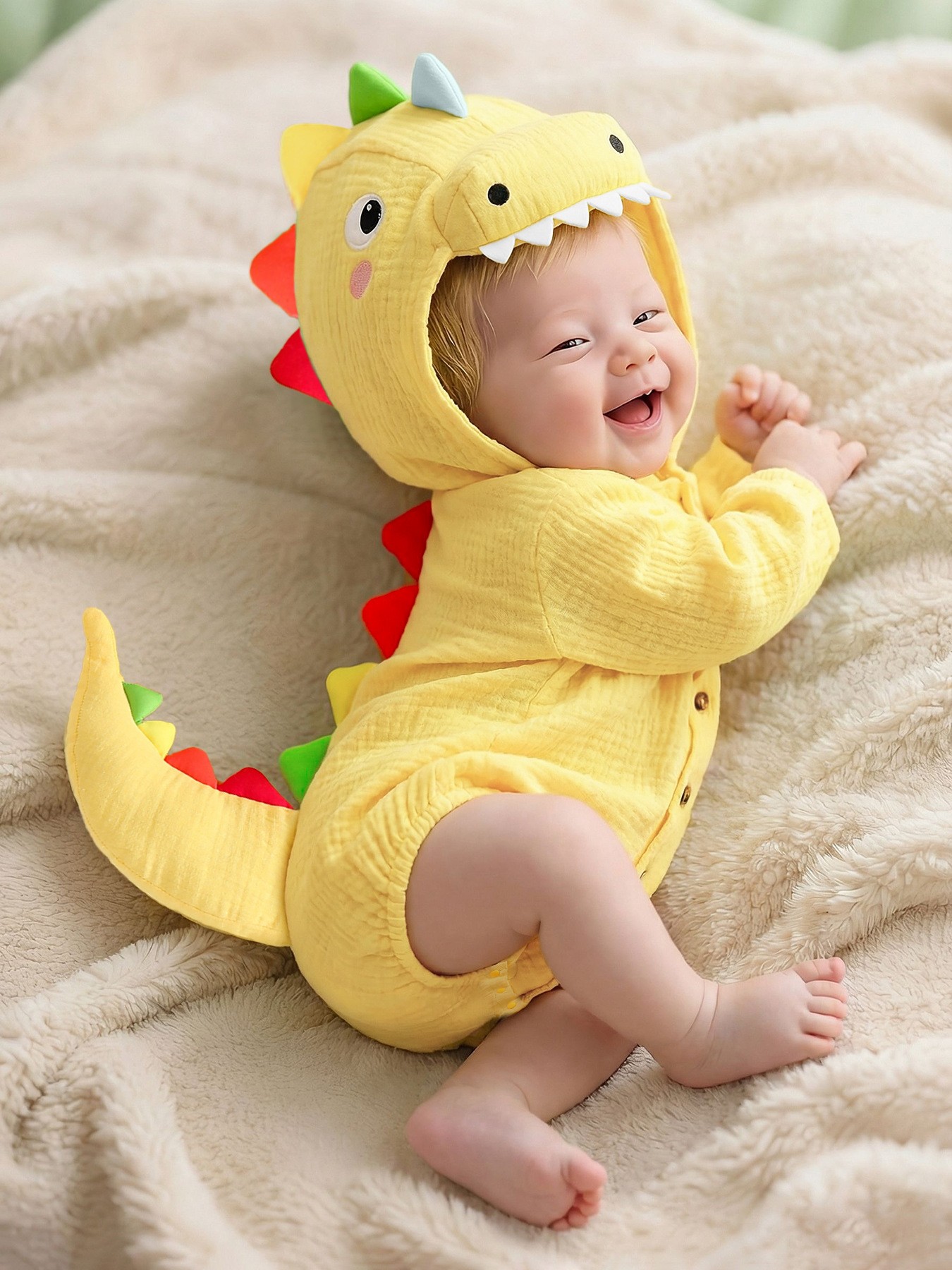 Romper Onesie Baby - ชุดไดโนเสาร์แขนยาวสำหรับเด็กทารก ฤดูใบไม้ผลิและฤดูร้อน ลายไดโนเสาร์น่ารัก เหมาะสำหรับใส่ไปเที่ยวหรือคลานเล่น