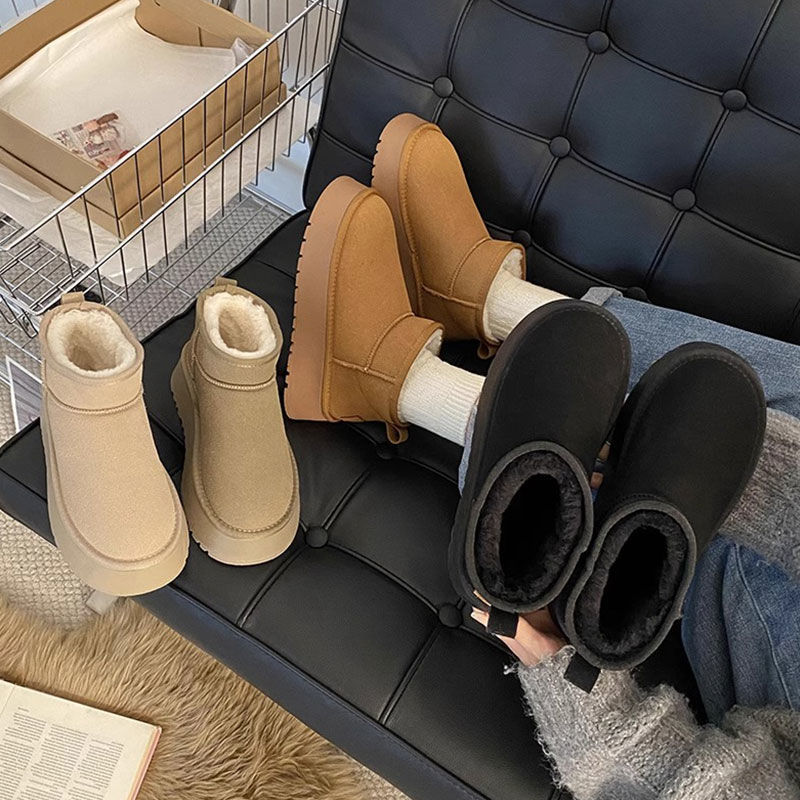 Soft Sole Booties - รองเท้าบู๊ทหิมะพื้นหนาของผู้หญิงพร้อมแผ่นรองเพิ่ม รองเท้าบู๊ทหิมะสั้นกันลื่นแบบหนา รองเท้าผ้าฝ้ายพื้นนุ่มอบอุ่น