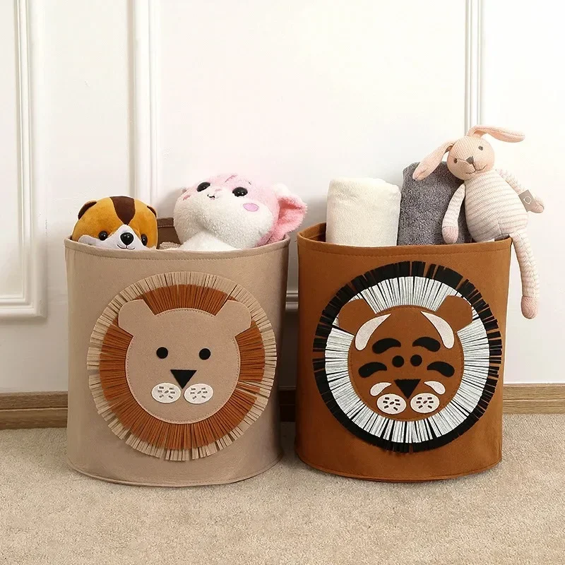 Baby Clothing Ideas - ตะกร้าเก็บของเด็ก 1/2 ชิ้น ลายการ์ตูนแพนด้า ไดโนเสาร์ ทำจากผ้าสักหลาด