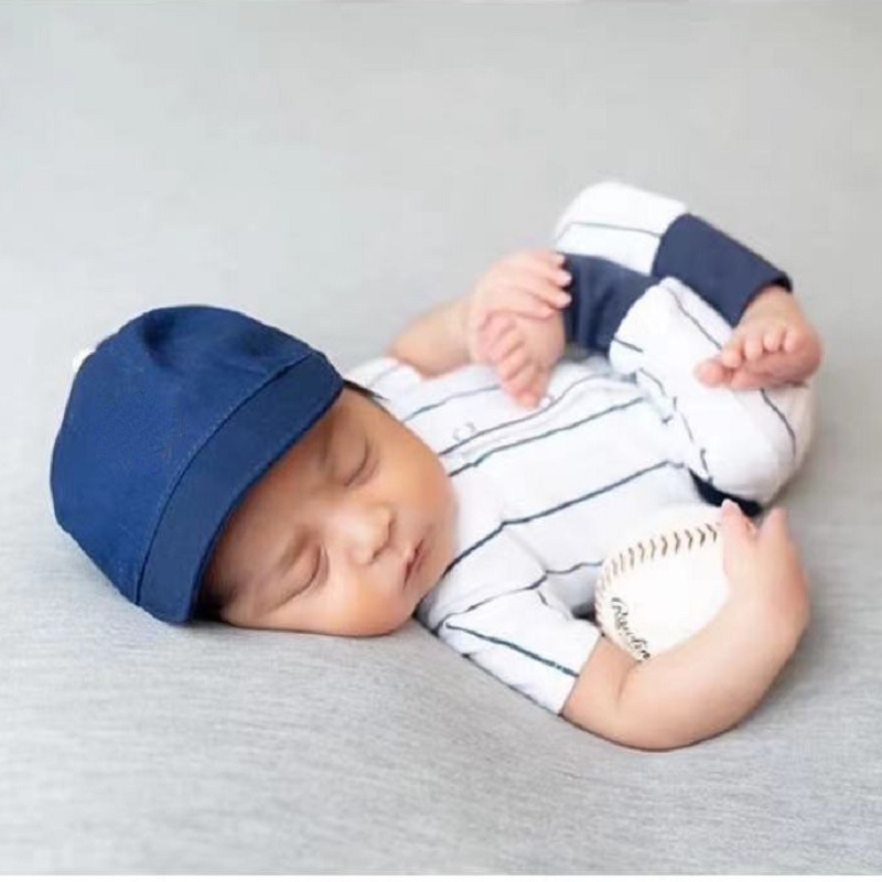 Baby Clothing Newborn - ชุดจั๊มสูทชุดเด็กทารกอุปกรณ์ประกอบฉากการถ่ายภาพสำหรับเด็กแรกเกิดหมวกเบสบอลเสื้อผ้าอุปกรณ์ภาพถ่ายสำหรับสตูดิโอ