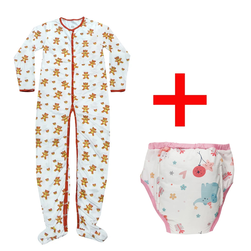 Romper Onesie Baby - หนึ่งชุดสําหรับผู้ใหญ่ Onesie ชุดนอนและผู้ใหญ่การฝึกอบรมกางเกง DDLG ผู้ใหญ่เด็กยาว Snap