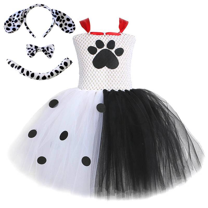 Baby Clothing For Girls - ชุดสุนัขพันธุ์ดัลเมเชียนสำหรับเด็กผู้หญิง สีขาวดำ ลายจุด ชุดฮาโลวีนสำหรับเด็ก ชุดลูกสุนัข เสื้อผ้าสัตว์สำหรับเด็ก