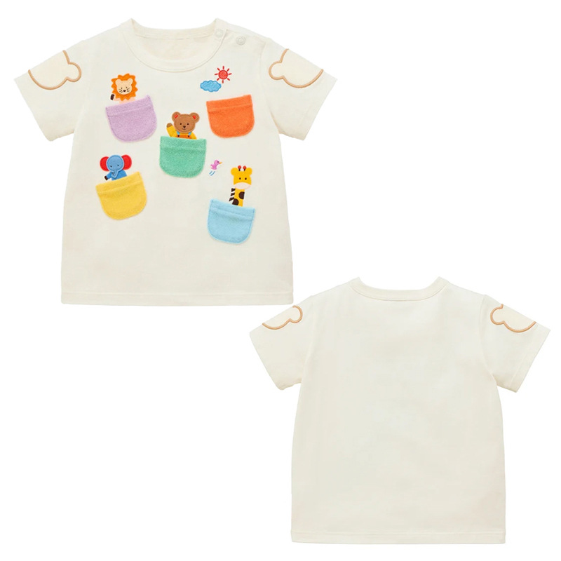Baby Zoo Clothing - เสื้อยืดเด็กทารกเด็กวัยหัดเดินน่ารักสวนสัตว์สัตว์หมีเย็บปักถักร้อย 100% ผ้าฝ้ายนุ่มระบายอากาศได้ดีเสื้อผ้าเด็กคุณภาพสูง