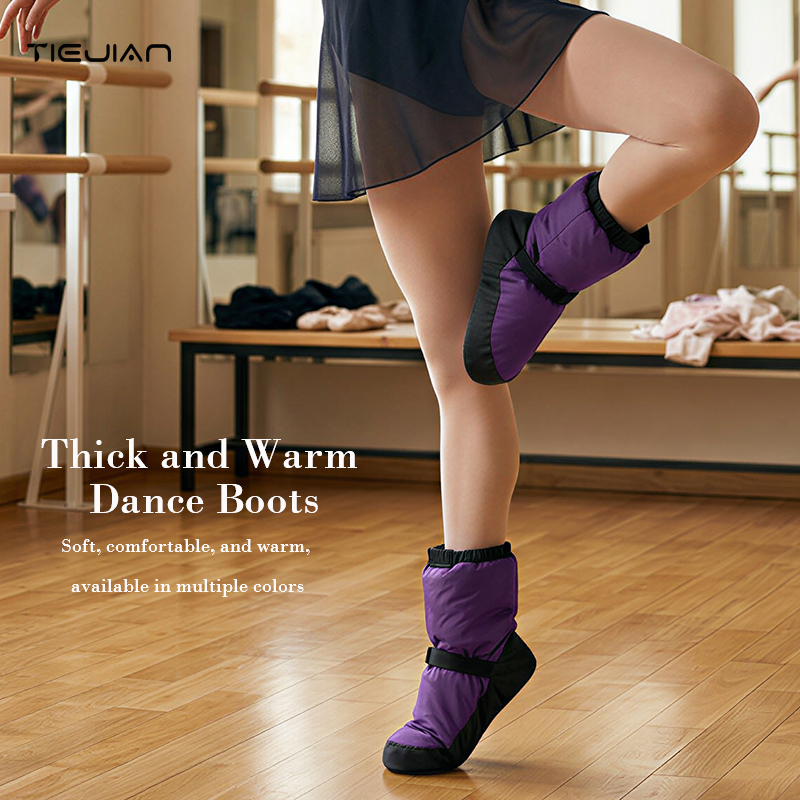 Soft Sole Booties - รองเท้าบัลเลต์แบบอุ่น, รองเท้าฝึกเต้นพื้นนุ่มสำหรับผู้หญิง, รองเท้าเต้นฤดูหนาวแบบหนาสำหรับเด็ก