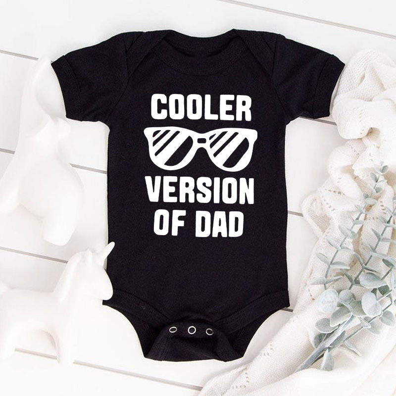 Romper Onesie Baby - แว่นตากันแดดตัวอักษรเสื้อผ้าเด็กหญิงเด็กชายแรกเกิดตลกๆวันซี่เสื้อยืดคอกลมสบายๆเสื้อรอมเปอร์ทารกฤดูร้อน