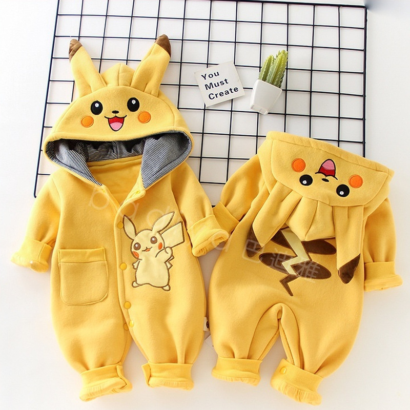 Romper Onesie Baby - การ์ตูนพ็อกเก็ตมอนสเตอร์ชุดนอนเด็กทารกแรกเกิดน่ารักฤดูหนาวแขนยาวเด็กเสื้อผ้าเด็กทารกเสื้อผ้าเด็กวัยหัดเดินชุดของขวัญ