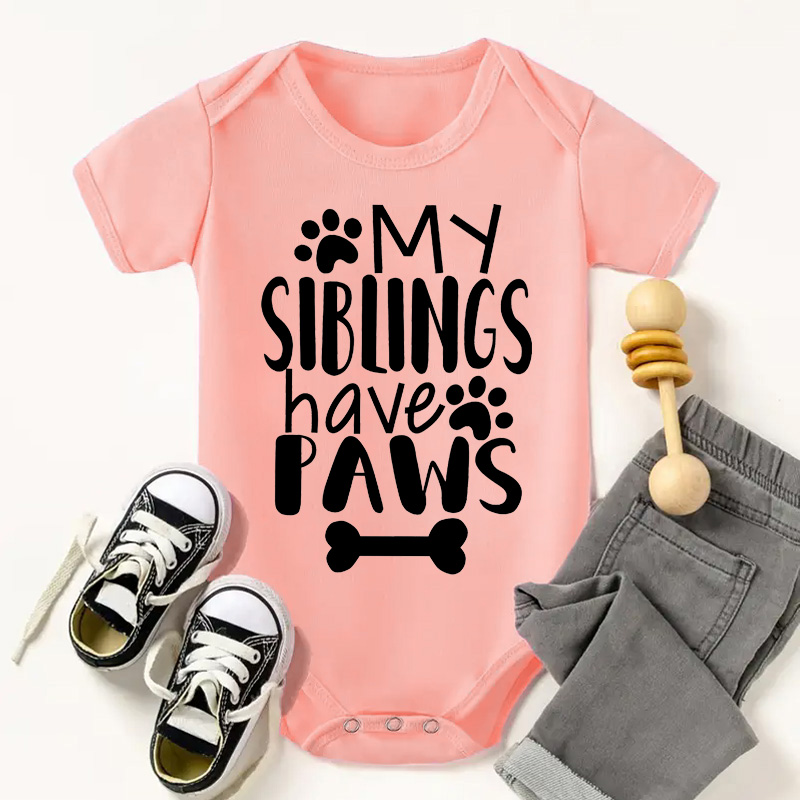 Romper Onesie Baby - พี่น้องของฉันมีอุ้งเท้าชุดหมีเด็กทารกแรกเกิด Baju Bayi perempuan รูปการ์ตูนพิมพ์ลาย jumpsuit