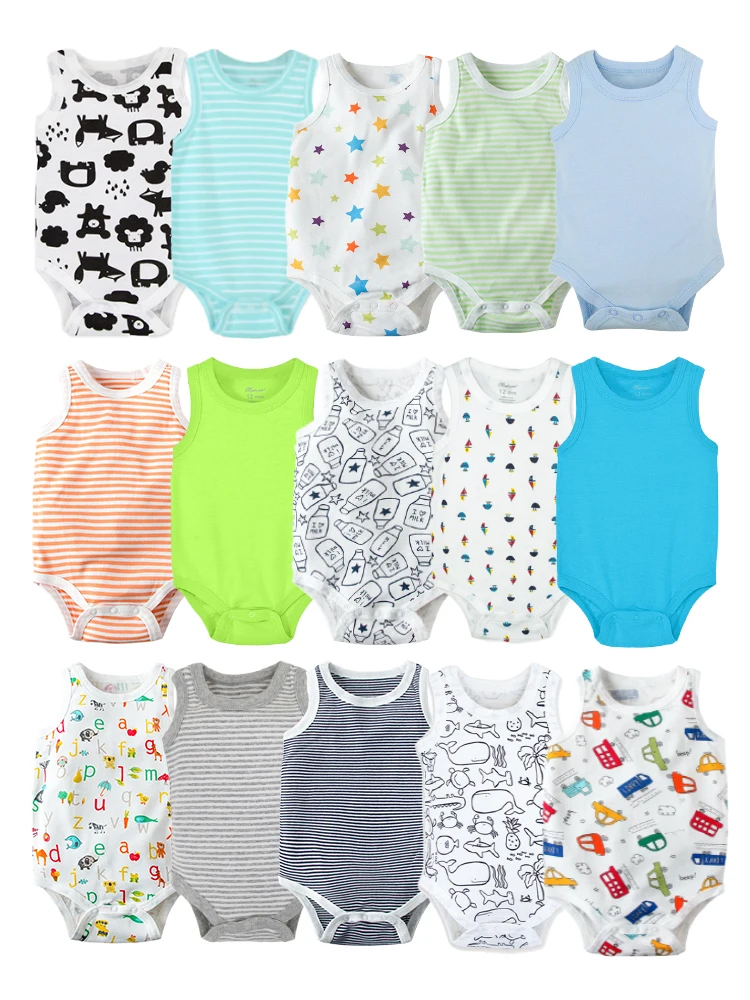 Bamboo Bodysuit Baby - จั๊มสูทสามเหลี่ยมในฤดูร้อนเด็กทารกสุ่ม3ชิ้นพร้อมชุดชั้นในชั้นล่างและอุปกรณ์สำหรับเด็ก