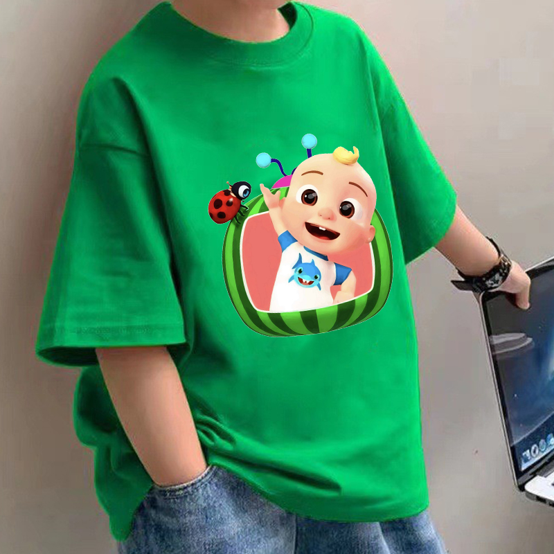 Baby Clothing For Girls - เสื้อยืดเด็กโคโคเมลอนส์ลายการ์ตูนอนิเมะ ผ้าฝ้าย แขนสั้น เสื้อเด็กชายเด็กหญิง เสื้อผ้าฤดูร้อน ลายการ์ตูนพิมพ์ลาย
