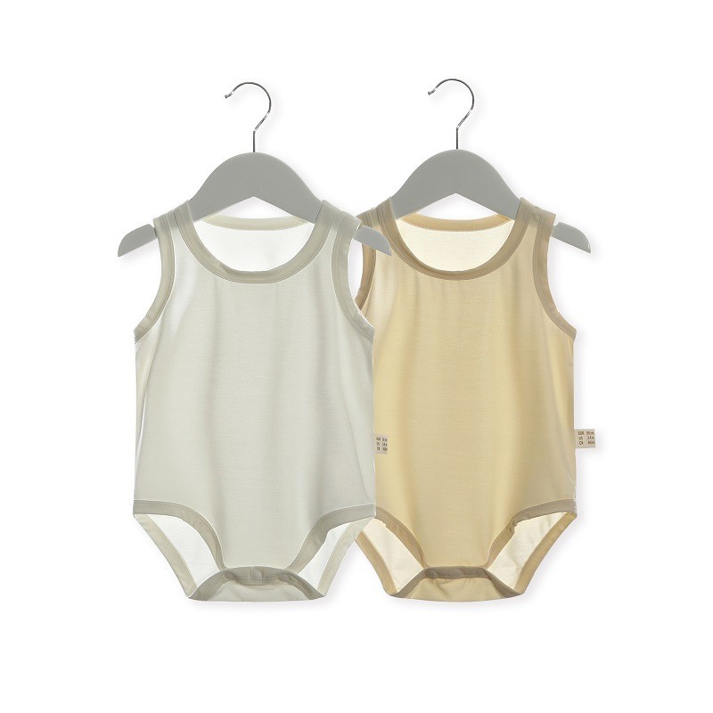 Bamboo Bodysuit Baby - ชุดบอดี้สูทเด็กแขนกุด ผ้าไผ่ ชุดรอมเปอร์เด็ก สำหรับเด็กอายุ 0-24 เดือน