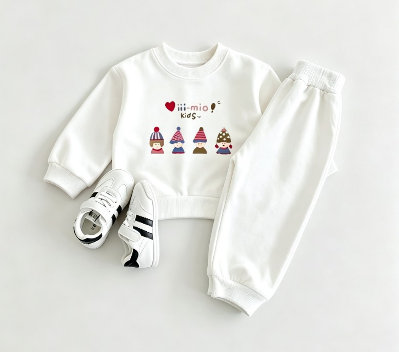 Baby Clothing Neutral - ชุดนอนเด็กน่ารักแบบลำลอง เสื้อแขนยาวคอกลมพร้อมกางเกงลำลอง ชุดเสื้อ+กางเกงผ้าฝ้ายสำหรับเด็กทารก
