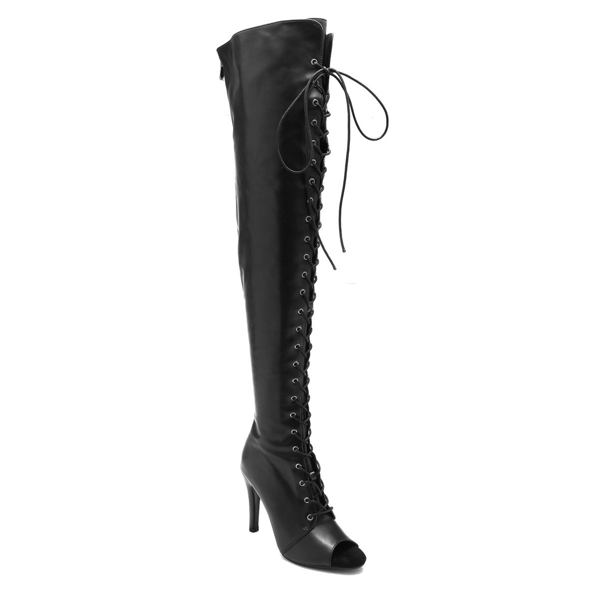 สีดําผู้หญิงรองเท้าส้นสูง Peep - Soft Sole Booties บทวิจารณ์และราคา