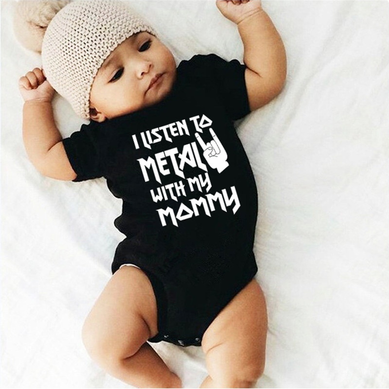 ฉันฟังโลหะกับพ่อและแม่ของฉันชุ - Romper Onesie Baby บทวิจารณ์และราคา