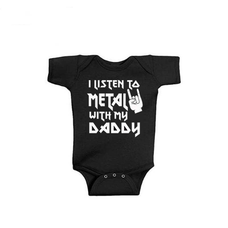 ฉันฟังโลหะกับพ่อและแม่ของฉันชุ - Romper Onesie Baby บทวิจารณ์และราคา