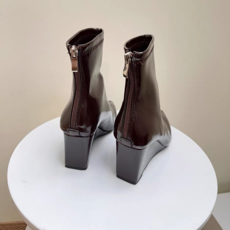 รองเท้าบูทส้นลิ่ม แฟชั่น หัวแห - Soft Sole Booties บทวิจารณ์และราคา
