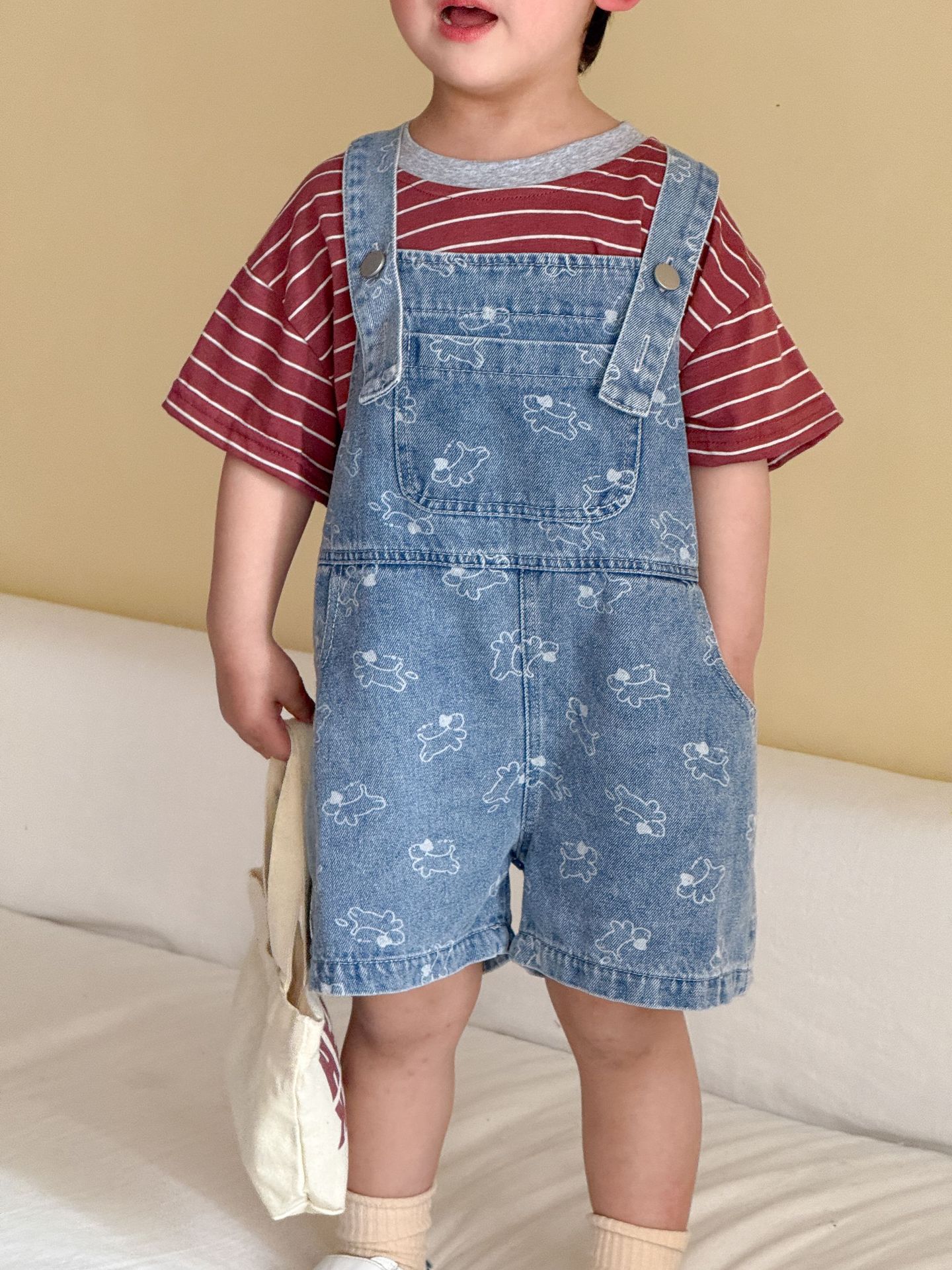 ชุดเอี๊ยมยีนส์เด็กใหม่ประจำฤดู - Baby Overall Denim บทวิจารณ์และราคา