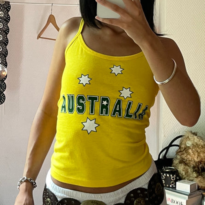 สีเหลืองพิมพ์ Y2k เสื้อผ้า Vin - Baby Yellow Clothing Women บทวิจารณ์และราคา