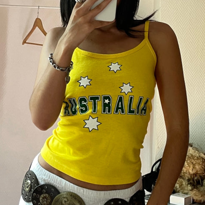 สีเหลืองพิมพ์ Y2k เสื้อผ้า Vin - Baby Yellow Clothing Women บทวิจารณ์และราคา