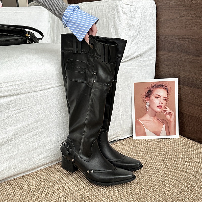 รองเท้าสตรีวินเทจผู้หญิงเข่าสู - Soft Sole Booties บทวิจารณ์และราคา