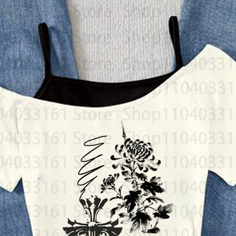 เสื้อยืดสตรีพิมพ์ลายสไตล์วายทู - Baby Y2K Clothing บทวิจารณ์และราคา