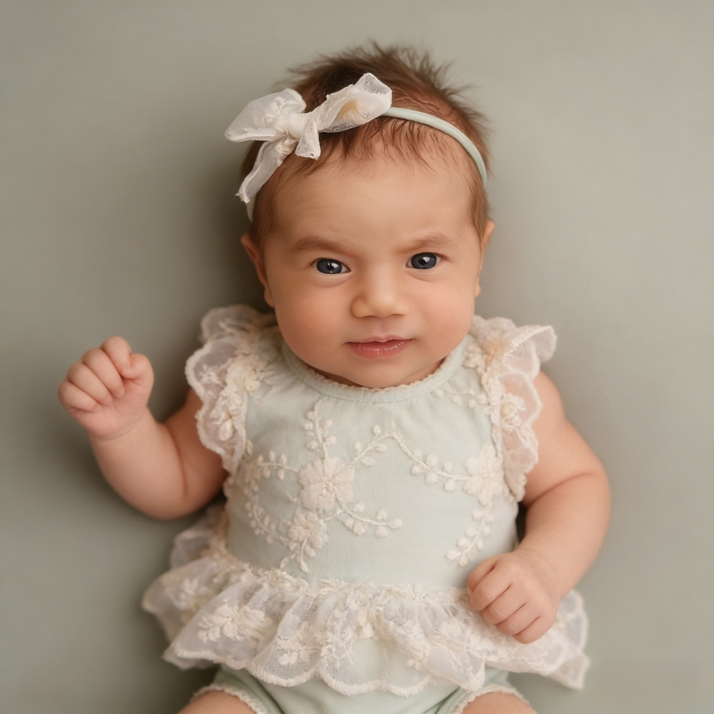 ชุดรอมเปอร์ลูกไม้สีเขียวพาสเทล - Baby Clothing Newborn บทวิจารณ์และราคา