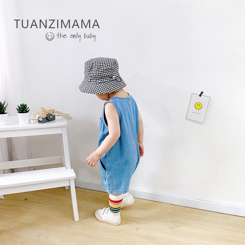 ชุดรอมเปอร์เดนิมแขนกุดสไตล์เกา - Baby Overall Denim บทวิจารณ์และราคา